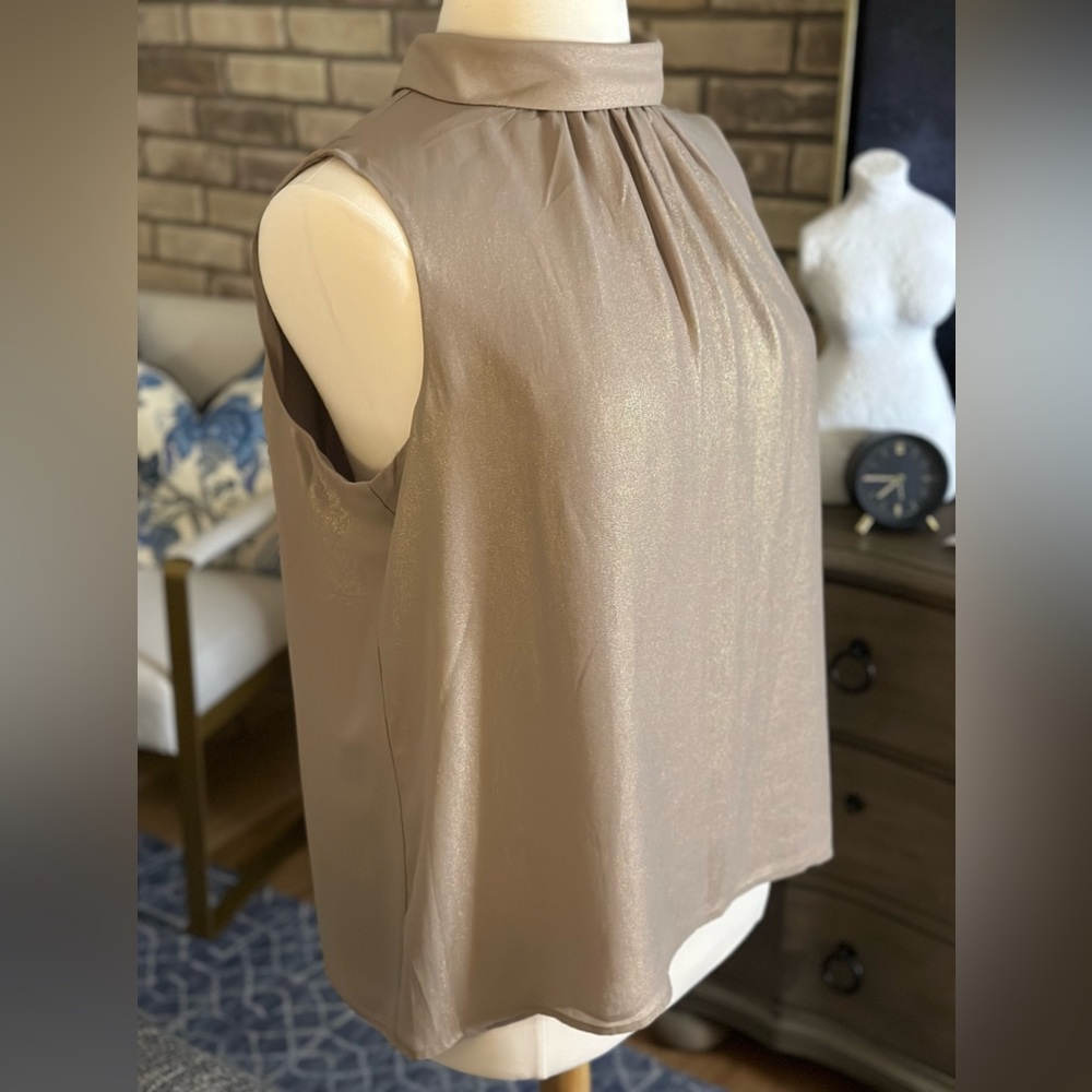Bar III Sleeveless Gold Top